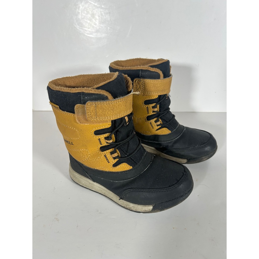 Merrell Kids Snow Quest Lite 3.0 Waterproof Winter Boots Wheat Black 9M ML265312